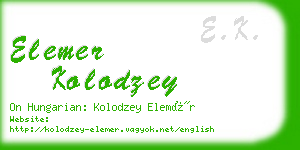 elemer kolodzey business card